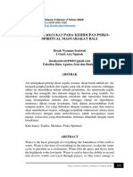 Tradisi Melukat Pada Kehidupan Psikospiritual Masyarakat Bali