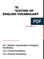 Stylistic Classification of English Vocabulary