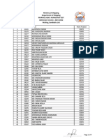 Ministry of Shipping Department of Shipping Marine Cadet Admission Test Admission Session: 2021-2022 Waiting Candidate List