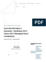 Soal UAS PAI Kelas 3 Semester 1 Kurikulum 2013 Tahun 2021 Dilengkapi Kunci Jawabannya - Guru Penyemangat