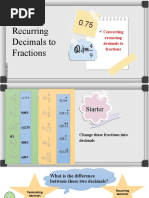 Converting Recurring Decimals To Fractions