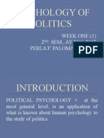Psychology of Politics: Week One (1) 2 - SEM., AY 2016-2017 Perla P. Palomares, Dpa