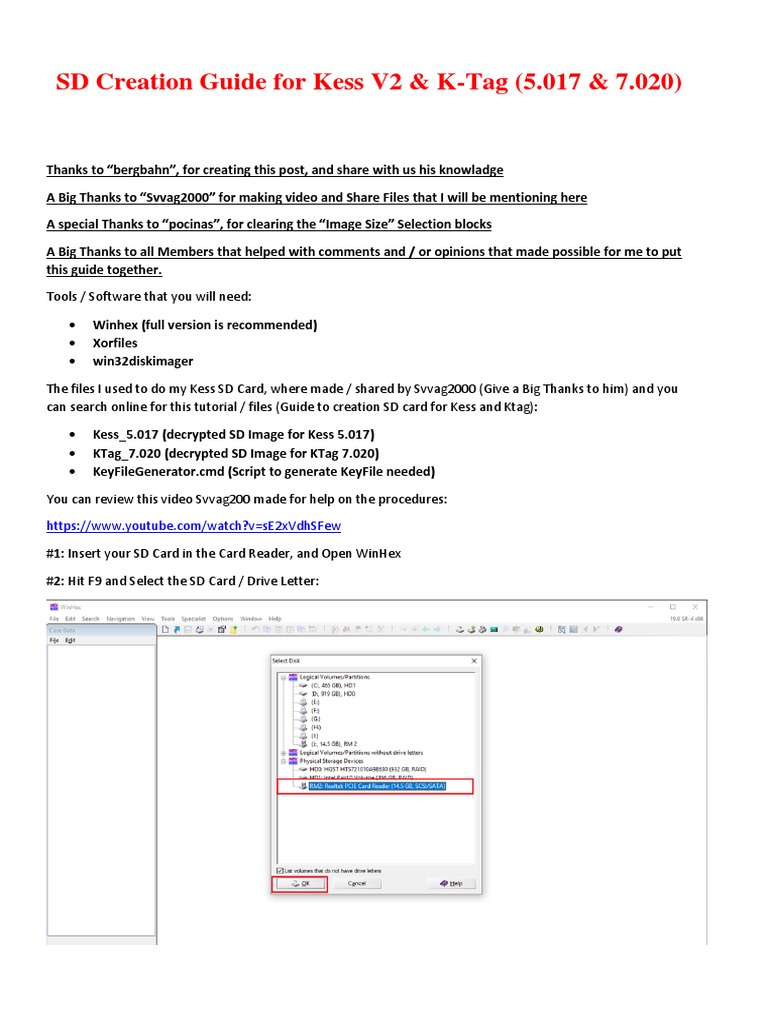 SD Creation Guide For Kess V2 PDF Computer File Utility Software