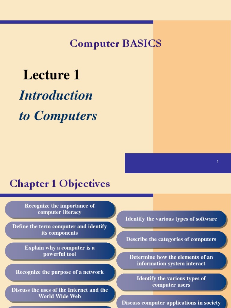 Lecture - 1 Computer Basics | PDF | Personal Computers | Internet