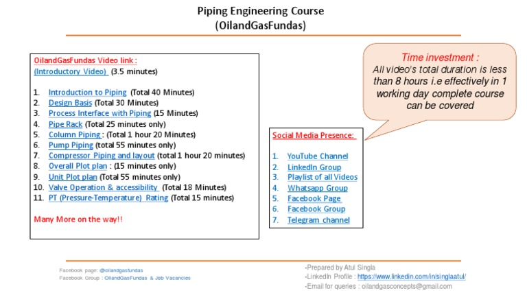 Piping Engineering Course Overview | PDF