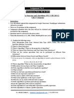 Assignment No-1 Submission Date: 08-10-2021: Subject: Data Structure and Algorithms (PCC-CSE-203-G) Cse 3 Semester