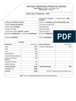 Haygot Services Private Limited: Salary Slip For September - 2021