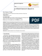 Transitivity Analysis of David Cameron's Speech in Retaining Scotland