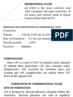 Properties and Compositition of Cerebrospinal Fluid