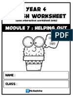 Year 4 English Worksheet: Module 7: Helping Out