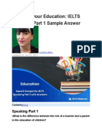 Describe Your Education: IELTS Speaking Part 1 Sample Answer