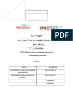 Automotive Workshop Practice 1 Electrical Title:Starter: Lecturer