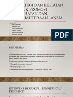 Strategi Dan Kegiatan Untuk Promosi Kesehatan Dan Kesejahteraan Lansia