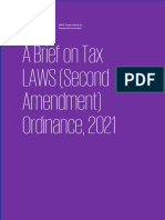 A Brief On Tax LAWS (Second Amendment) Ordinance, 2021