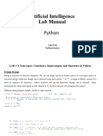 Artificial Intelligence Lab Manual: Python