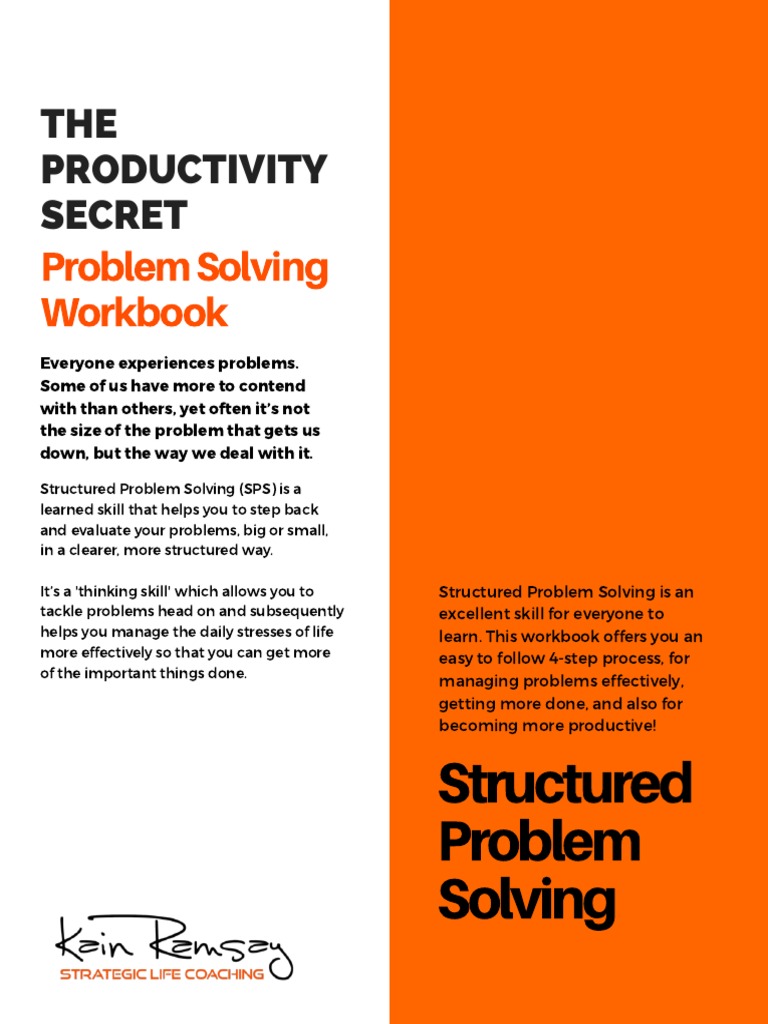 THE Productivity Secret Problem Solving Workbook PDF Cognition(00)