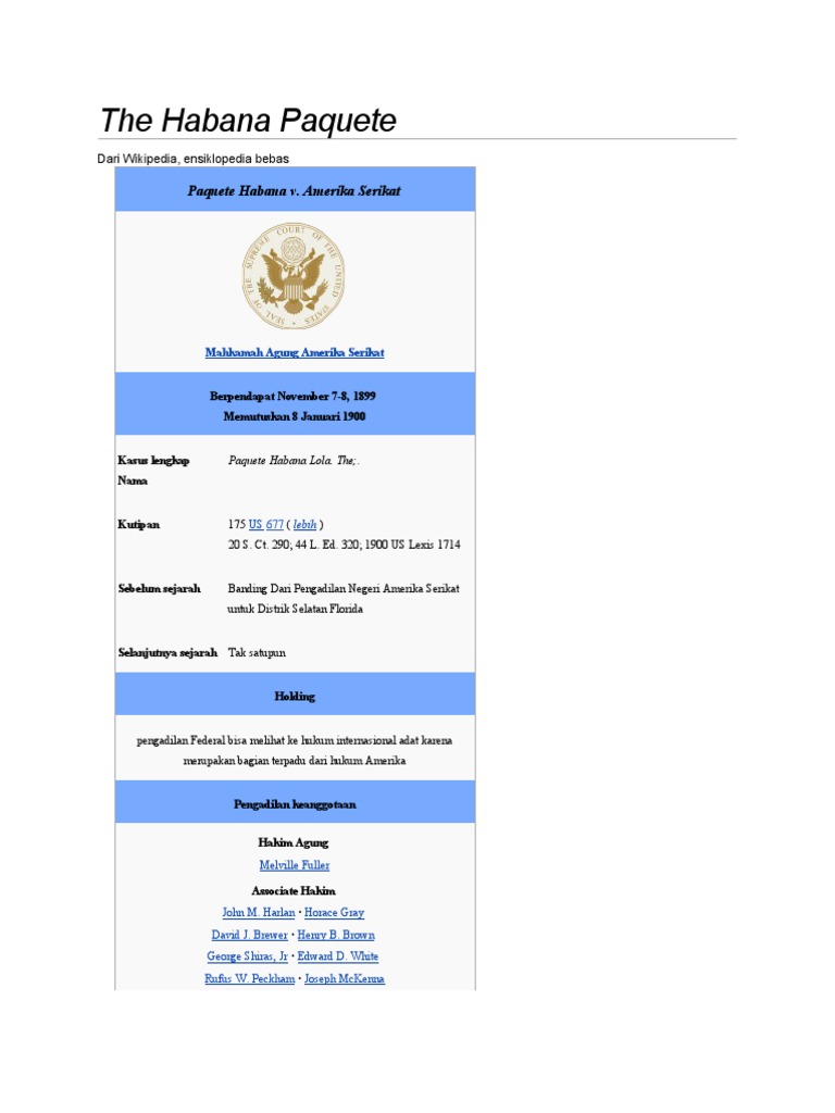 The Habana Paquete Case PDF