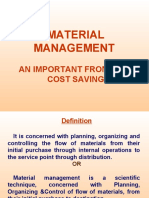Material Management: An Important Front For Cost Saving