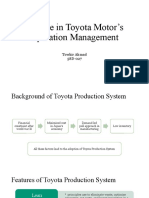 Toyota Motor’s Operation Management