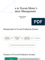 Toyota Motor's Operation Management