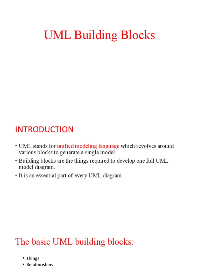 UML Building Blocks PDF Class Programming) Inheritance