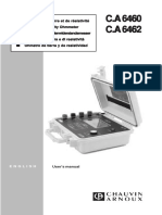 Chauvin Arnoux c a 6460 Earth Earth Resistance Tester p01126501 User Manual