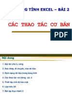 Excel - Bai 2 - Cac Thao Tac Co Ban