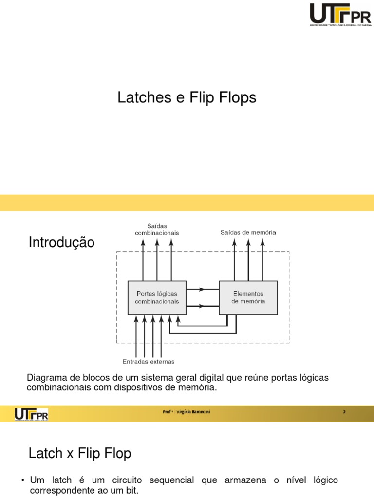 Latches e Flip Flops PDF Eletrônicos digitais Engenharia da