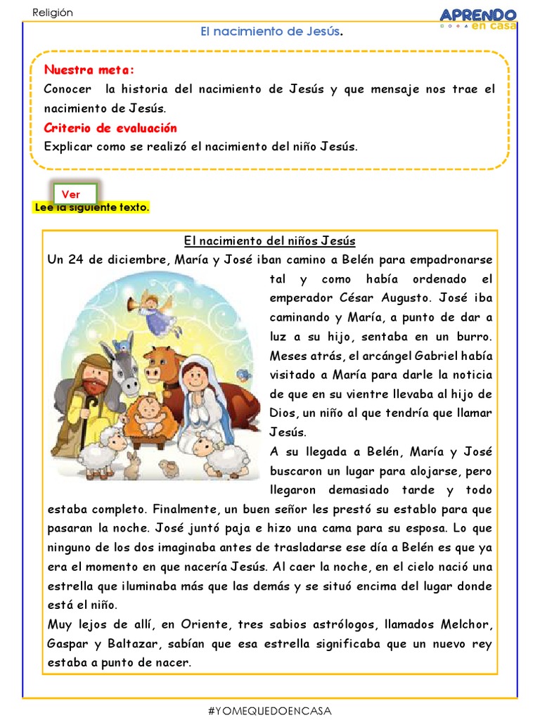 Historia del nacimiento de Jesús para niños | PDF | Reyes Magos ...