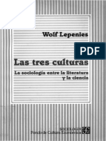 Lepenies Wolf. Las Tres Culturas. La Sociología Entre La Literatura y La Ciencia