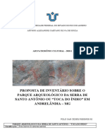 Proposta de Inventário Sobre o Parque Arqueológico Da Serra de Santo Antônio Ou "Toca Do Índio" em Andrelândia - MG