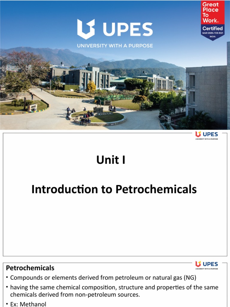 Unit I Introduction To Petrochemicals Pdf Petrochemical Chemical