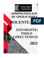 Administración de Operaciones - Paolo López Tenicela