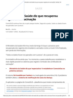 Ministério Da Saúde Diz Que Recuperou Registros de Vacinação - Saúde - G1