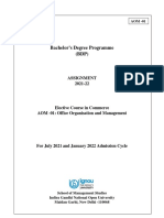 Bachelor's Degree Programme (BDP) : Assignment 2021-22