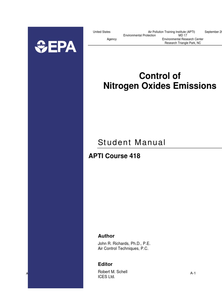 Control of NOx Emissions EPA PDF N Ox Exhaust Gas