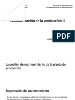 La Gestión de Mantenimiento de La Planta de Producción