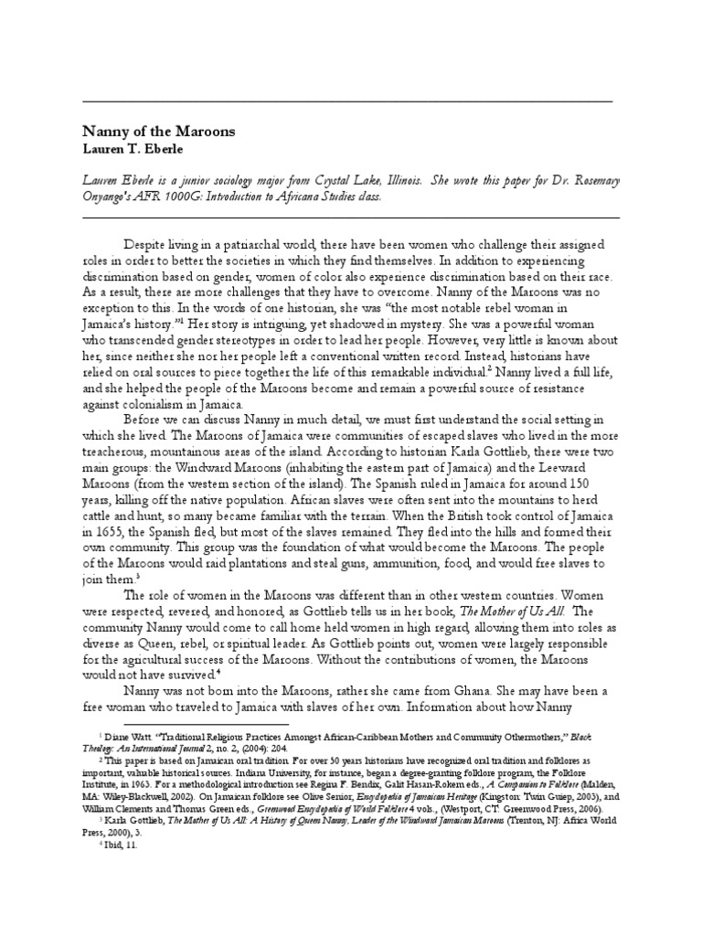 Nanny of The Maroons | PDF