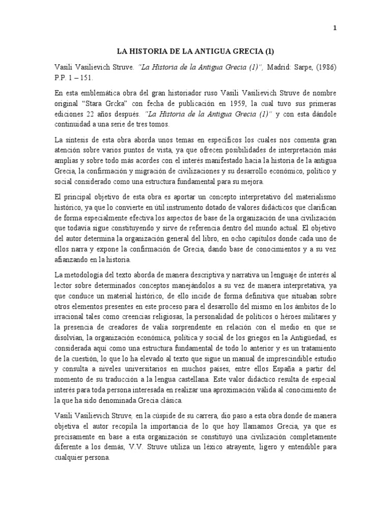 Reseña Historia de La Antigua Grecia | PDF | Antigua Grecia | Imperio ...
