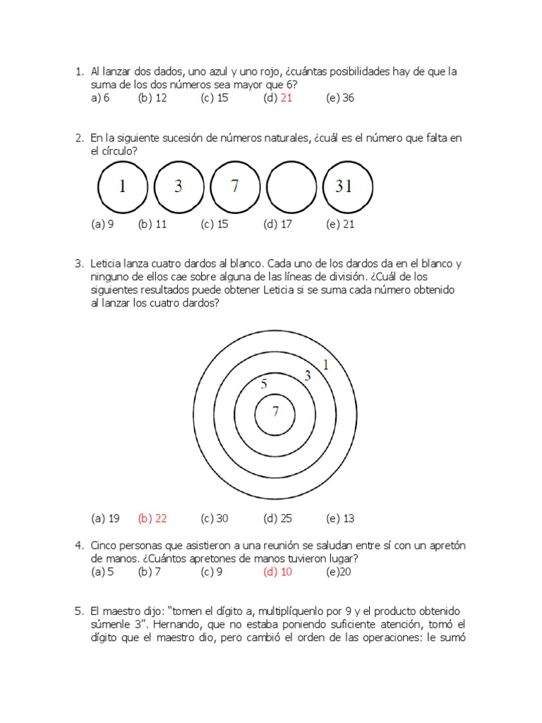 Problemas Matemáticos y Soluciones | PDF