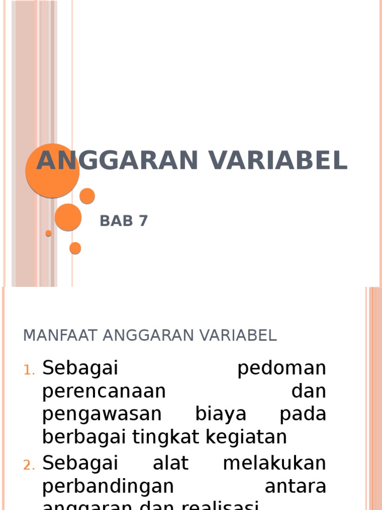 07 Anggaran Variabel | PDF | Pengelolaan Keuangan & Uang