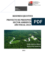 Proyecto de Presupuesto Del Sector Ambiental para El Año Fiscal 2022