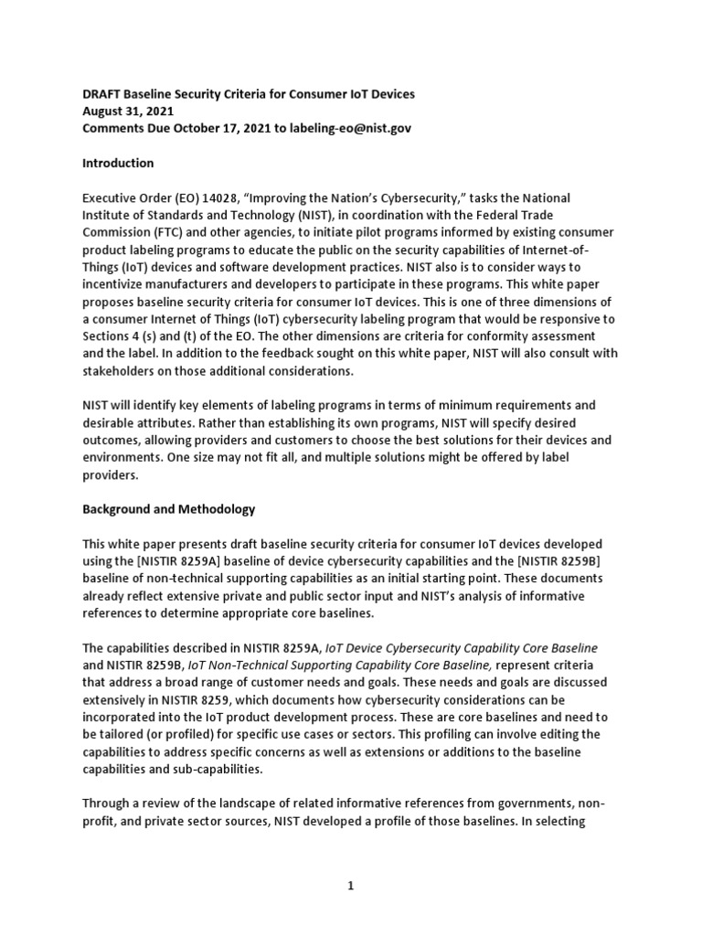 Consumer IoT Security Guidelines | PDF | Internet Of Things | Security