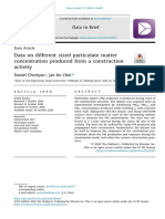 Data On Different Sized Particulate Matter Concentration Produced From A Construction Activity