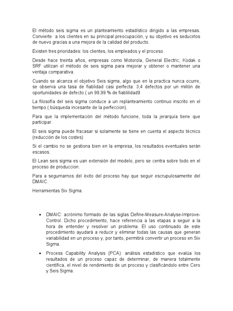 Diagramas Six Sigma Pdf Six Sigma Lean Manufacturing