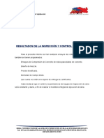 Resultados de La Inspeccion y Control de Calidad de Los Trabajos