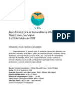 Bases Primera Feria de Comunidades y Oficios - Parque El Llano Subercaseaux 9 y 10 de Octubre