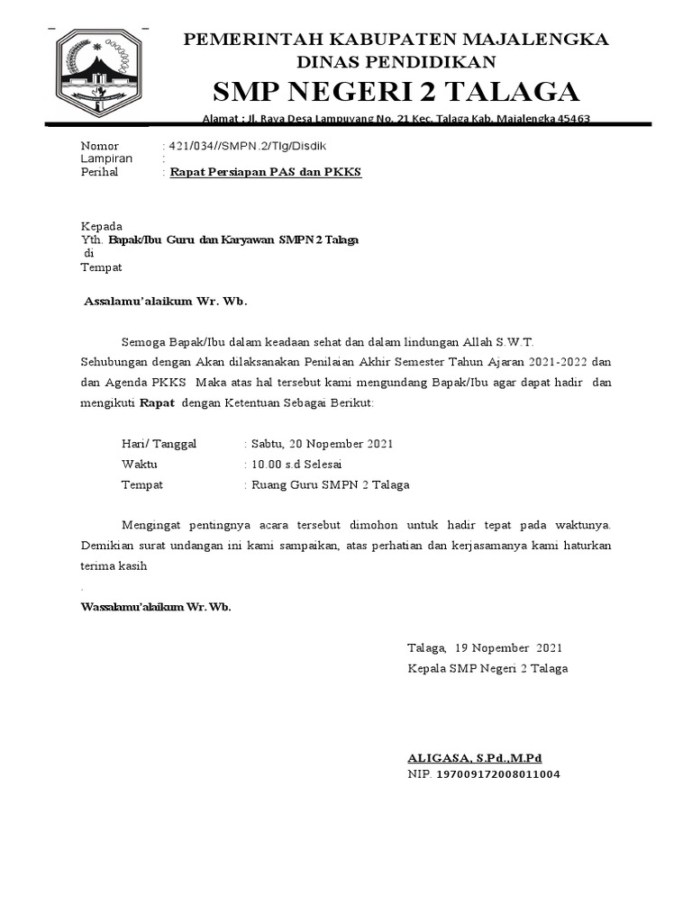 Surat Undangan Rapat GURU PDF