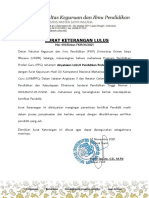 Surat Keterangan Hasil Kelulusan Mahasiswa PPG Retaker 1 Dan Daljab A3