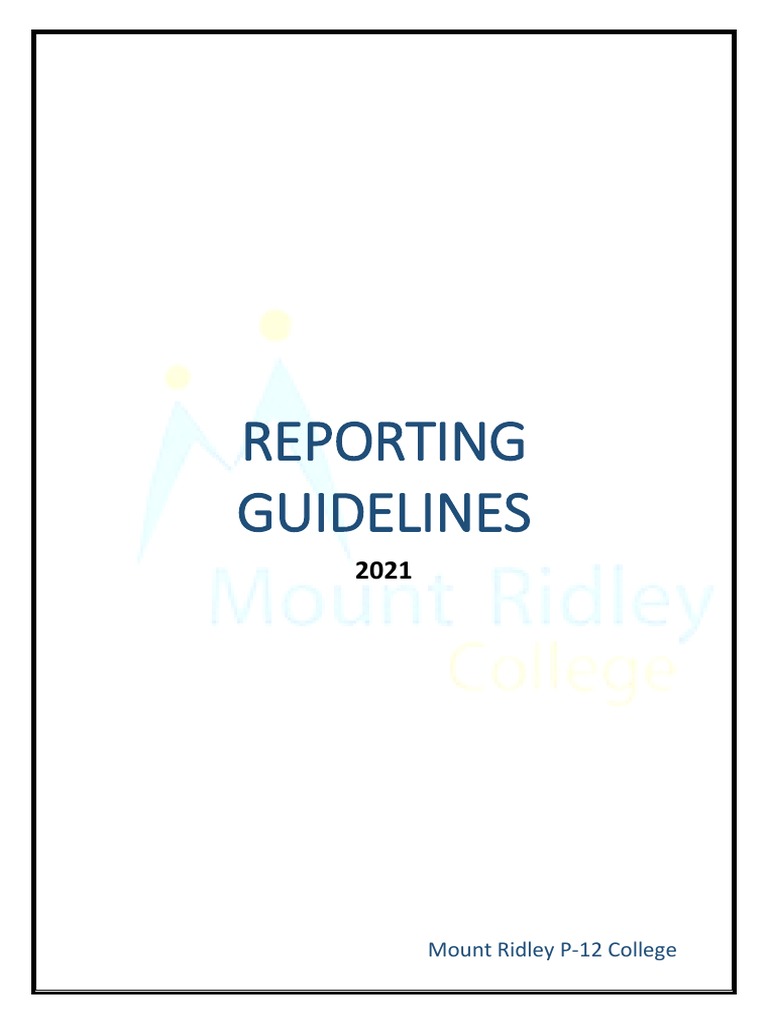 Report Writing Guidelines 2021 | PDF | Individualized Education Program ...